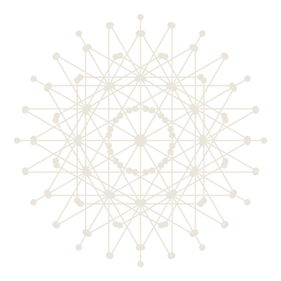 Mandala Round Circle Lace Symbol Icon. Abstract Oriental Mandala Template. Yoga Style Arabesque Pattern Elegant Element Icon vector