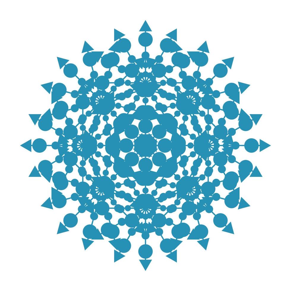 Mandala Round Circle Lace Symbol Icon. Abstract Oriental Mandala Template. Yoga Style Arabesque Pattern Elegant Element Icon vector