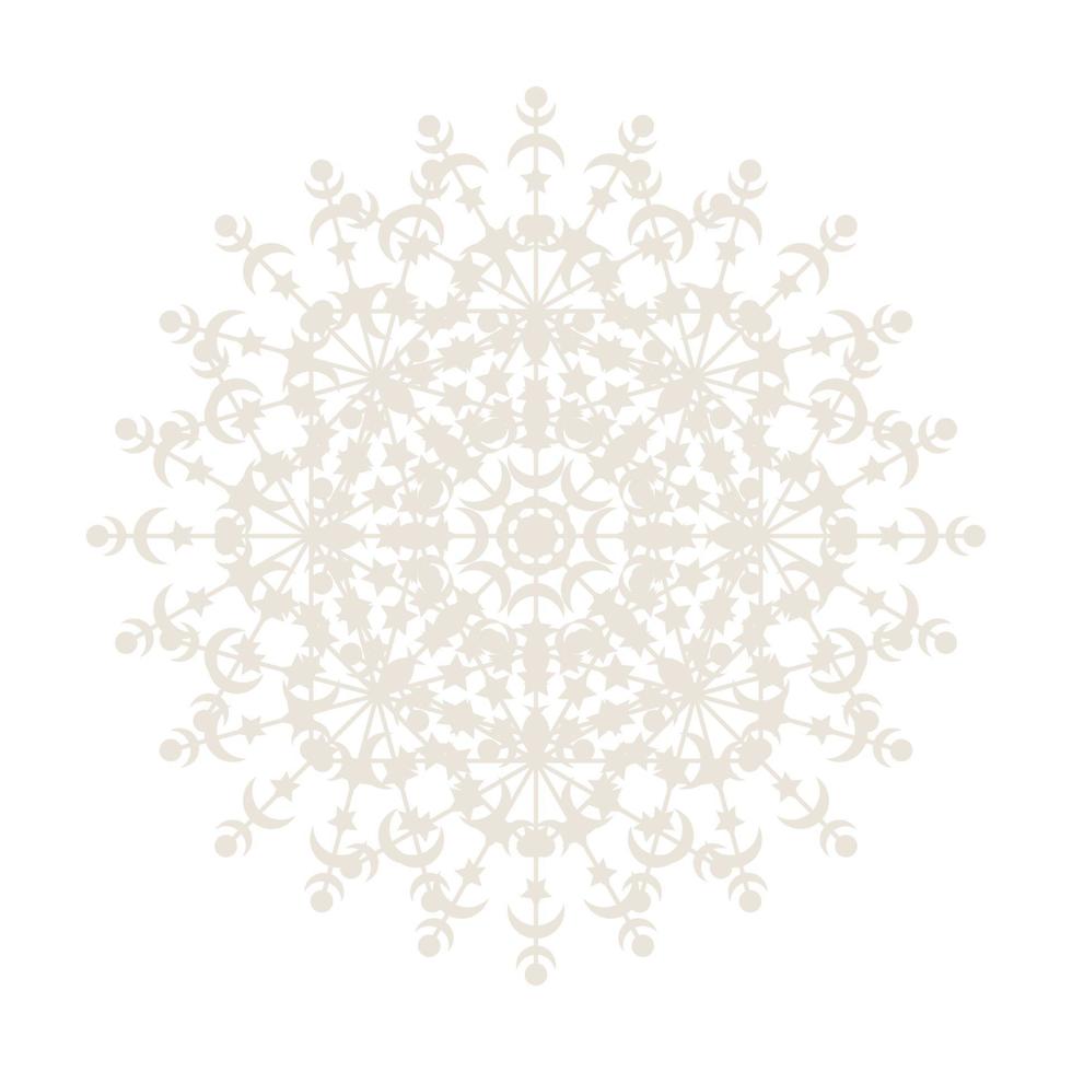 Mandala Round Circle Lace Symbol Icon. Abstract Oriental Mandala Template. Yoga Style Arabesque Pattern Elegant Element Icon vector