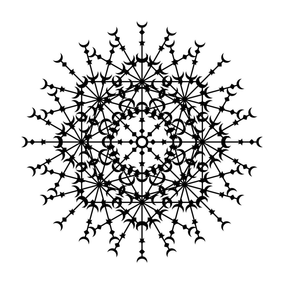 icono de símbolo de encaje de círculo redondo de mandala. plantilla de mandala oriental abstracta. icono de elemento elegante patrón arabesco estilo yoga vector