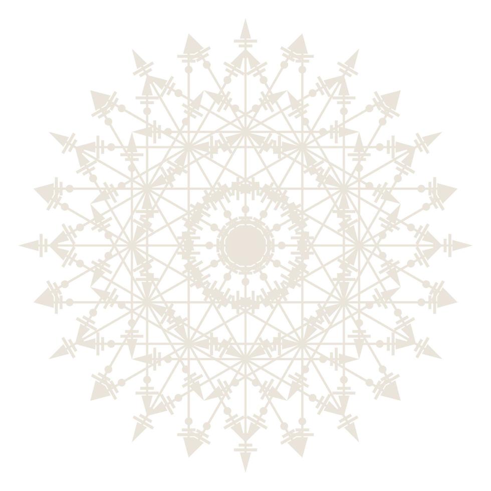 Mandala Round Circle Lace Symbol Icon. Abstract Oriental Mandala Template. Yoga Style Arabesque Pattern Elegant Element Icon vector