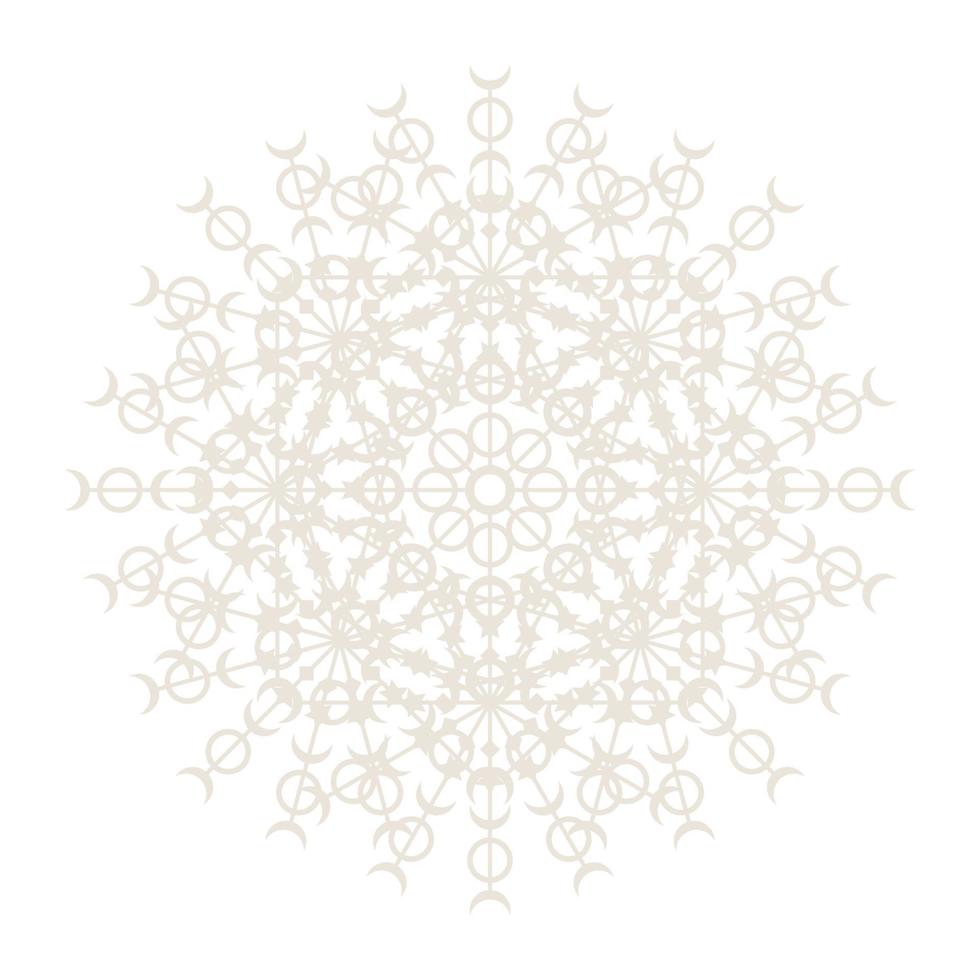 icono de símbolo de encaje de círculo redondo de mandala. plantilla de mandala oriental abstracta. icono de elemento elegante patrón arabesco estilo yoga vector