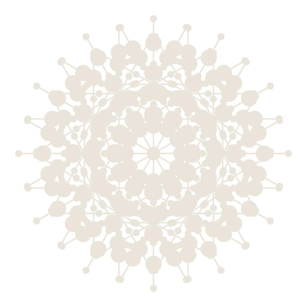 Mandala Round Circle Lace Symbol Icon. Abstract Oriental Mandala Template. Yoga Style Arabesque Pattern Elegant Element Icon vector