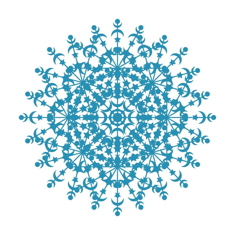 Mandala Round Circle Lace Symbol Icon. Abstract Oriental Mandala Template. Yoga Style Arabesque Pattern Elegant Element Icon vector