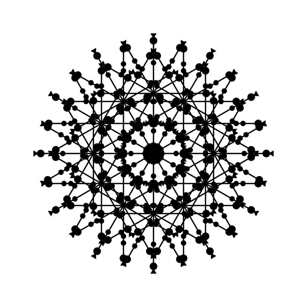 icono de símbolo de encaje de círculo redondo de mandala. plantilla de mandala oriental abstracta. icono de elemento elegante patrón arabesco estilo yoga vector