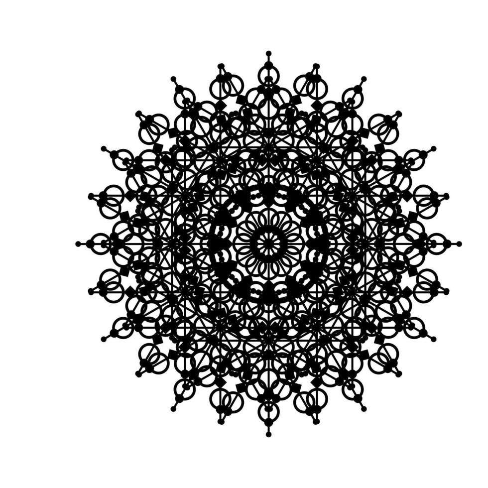 icono de símbolo de encaje de círculo redondo de mandala. plantilla de mandala oriental abstracta. icono de elemento elegante patrón arabesco estilo yoga vector