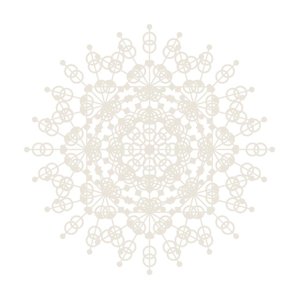 Mandala Round Circle Lace Symbol Icon. Abstract Oriental Mandala Template. Yoga Style Arabesque Pattern Elegant Element Icon vector