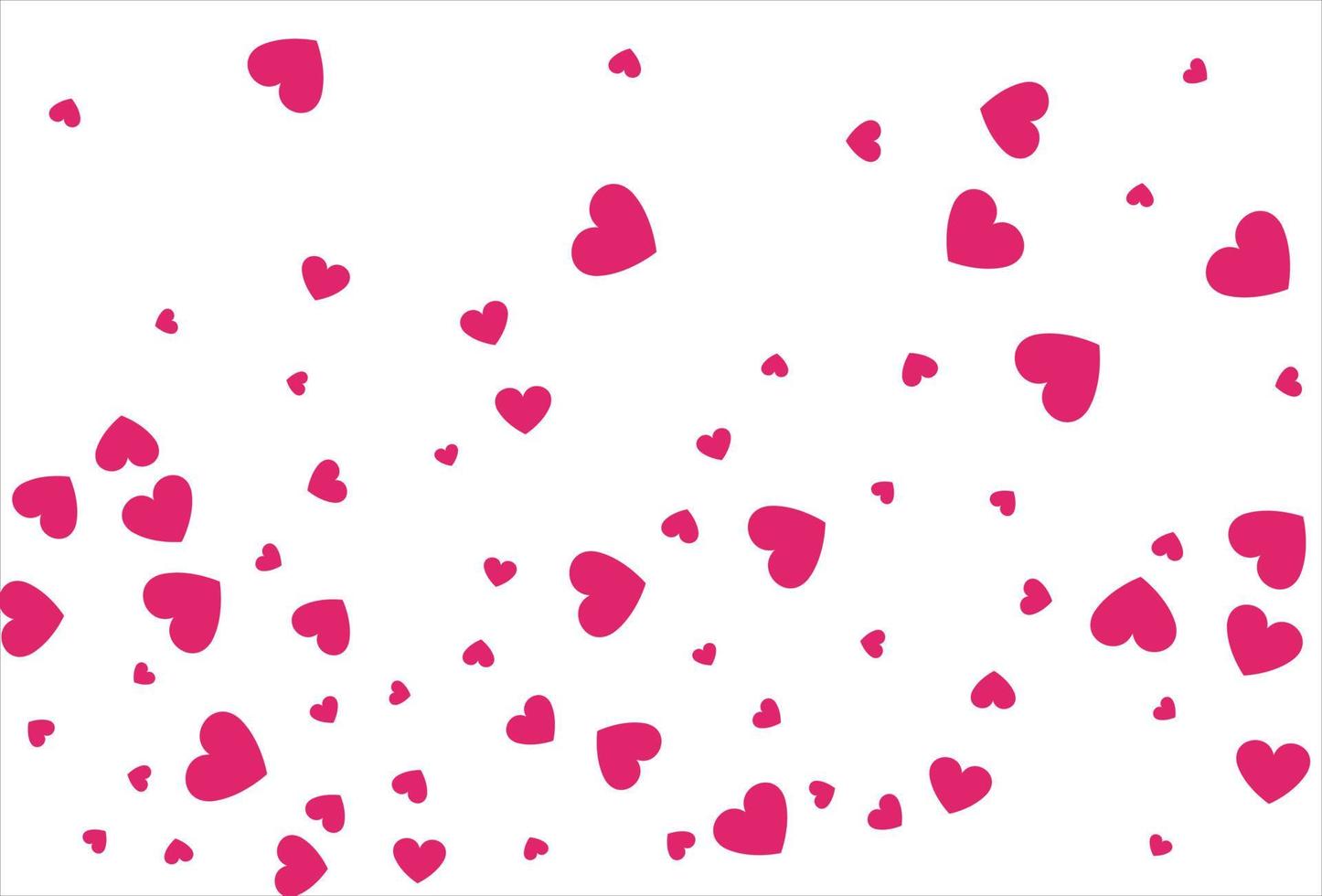 Red heart background. Love confetti background vector