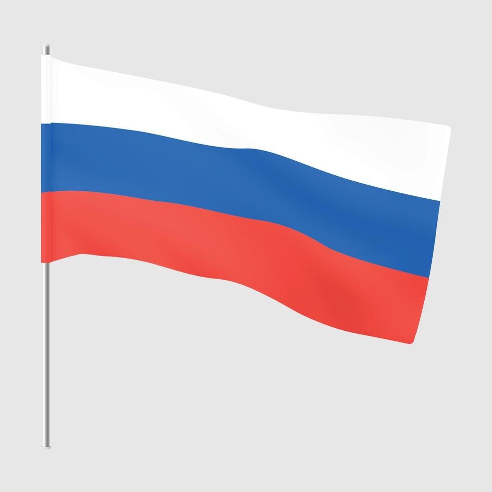 Russia flag. National realistic flag of Russian Federation. vector