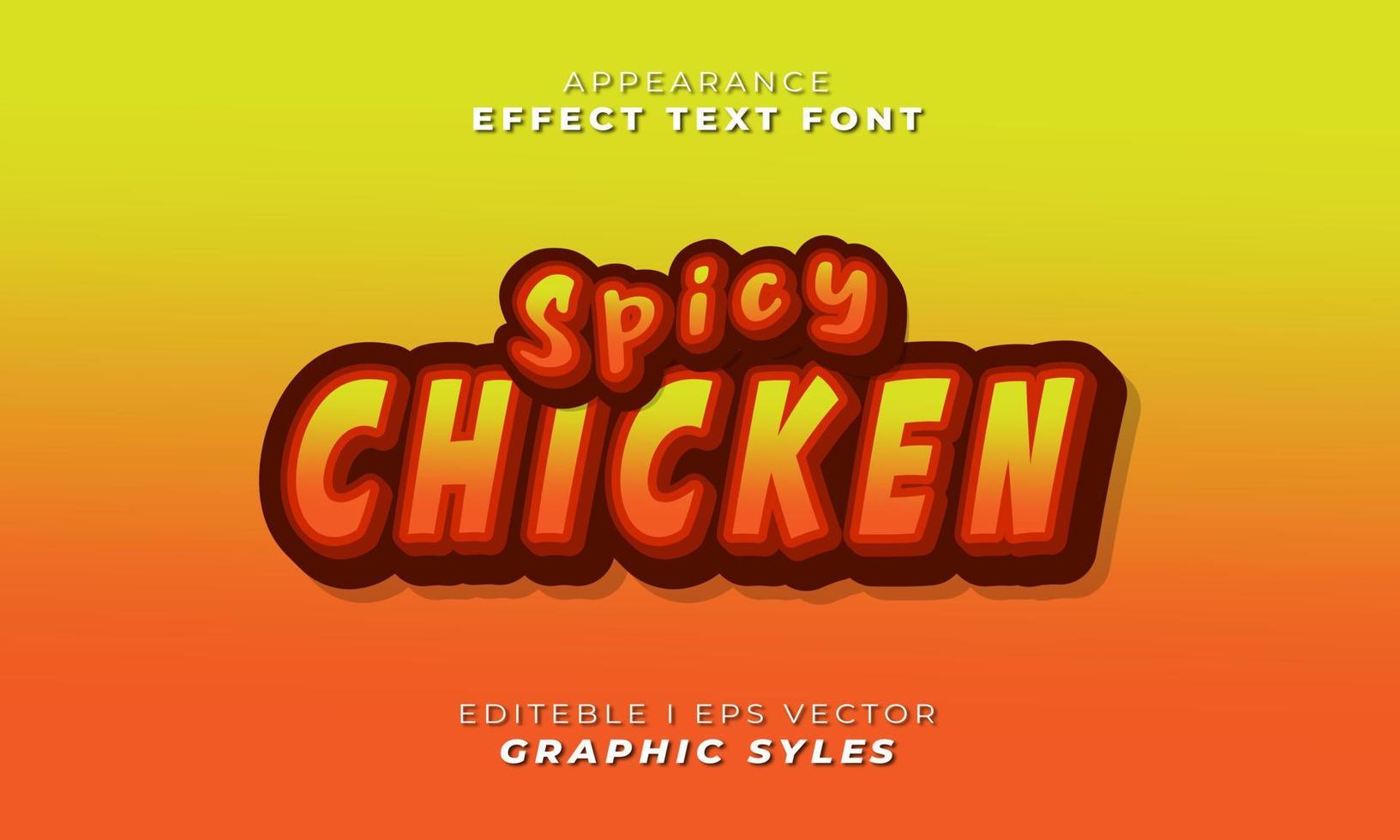 Editable text effect display font, with spicy food theme, vector