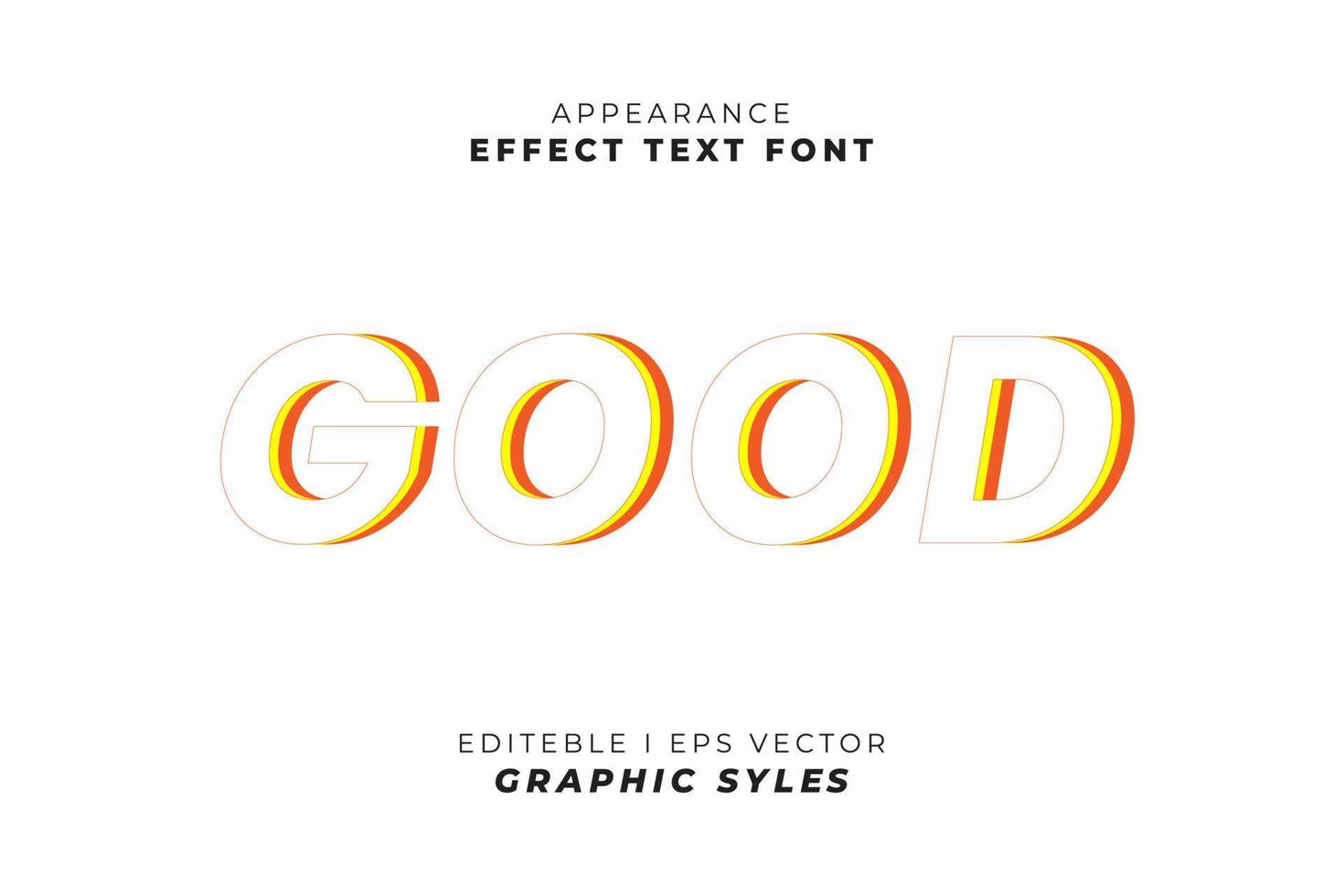 text effect font 3D color. vector