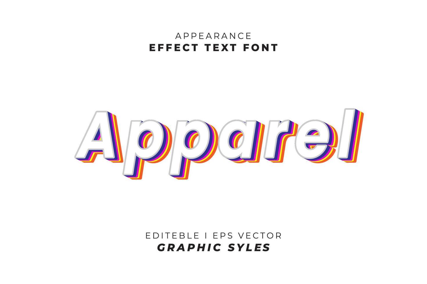 text effect font 3D color. vector
