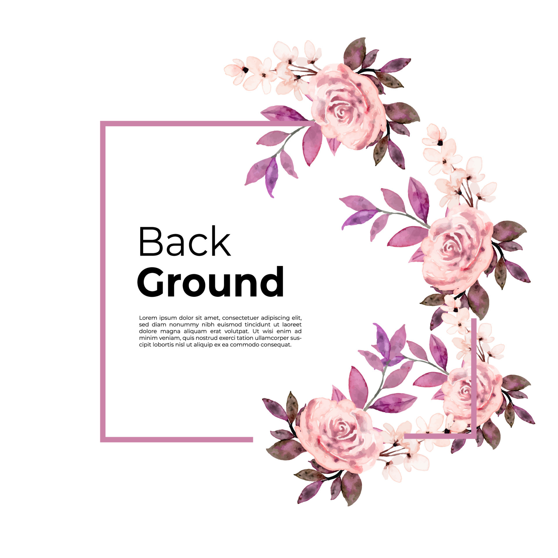 floral template background with pink color. suitable for wedding posters  9099002 Vector Art at Vecteezy