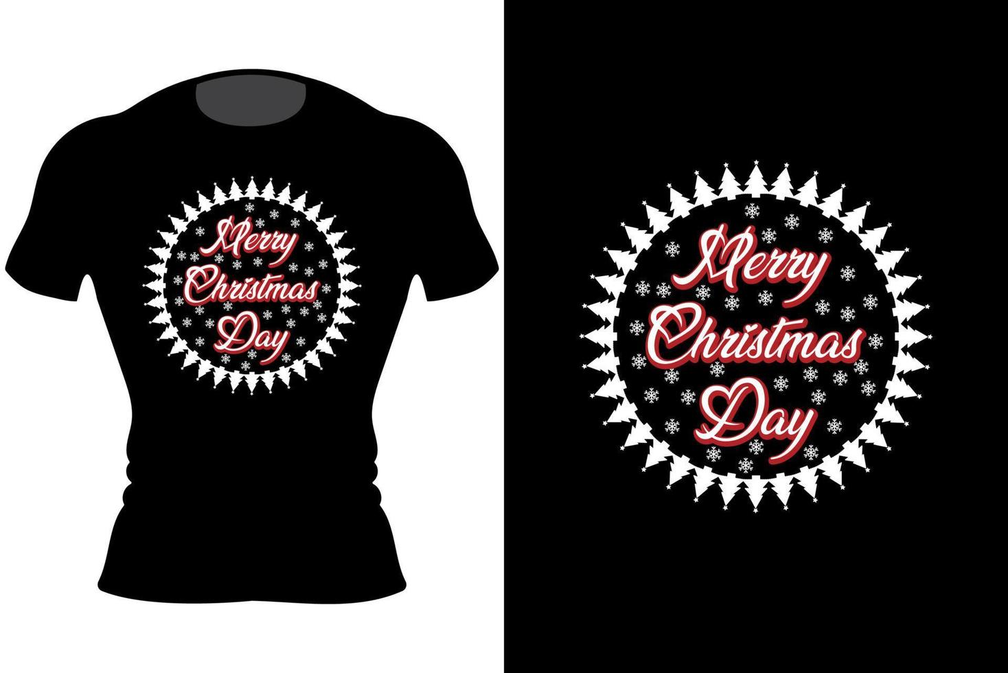 Merry Christmas Typography T-Shirt Design vector