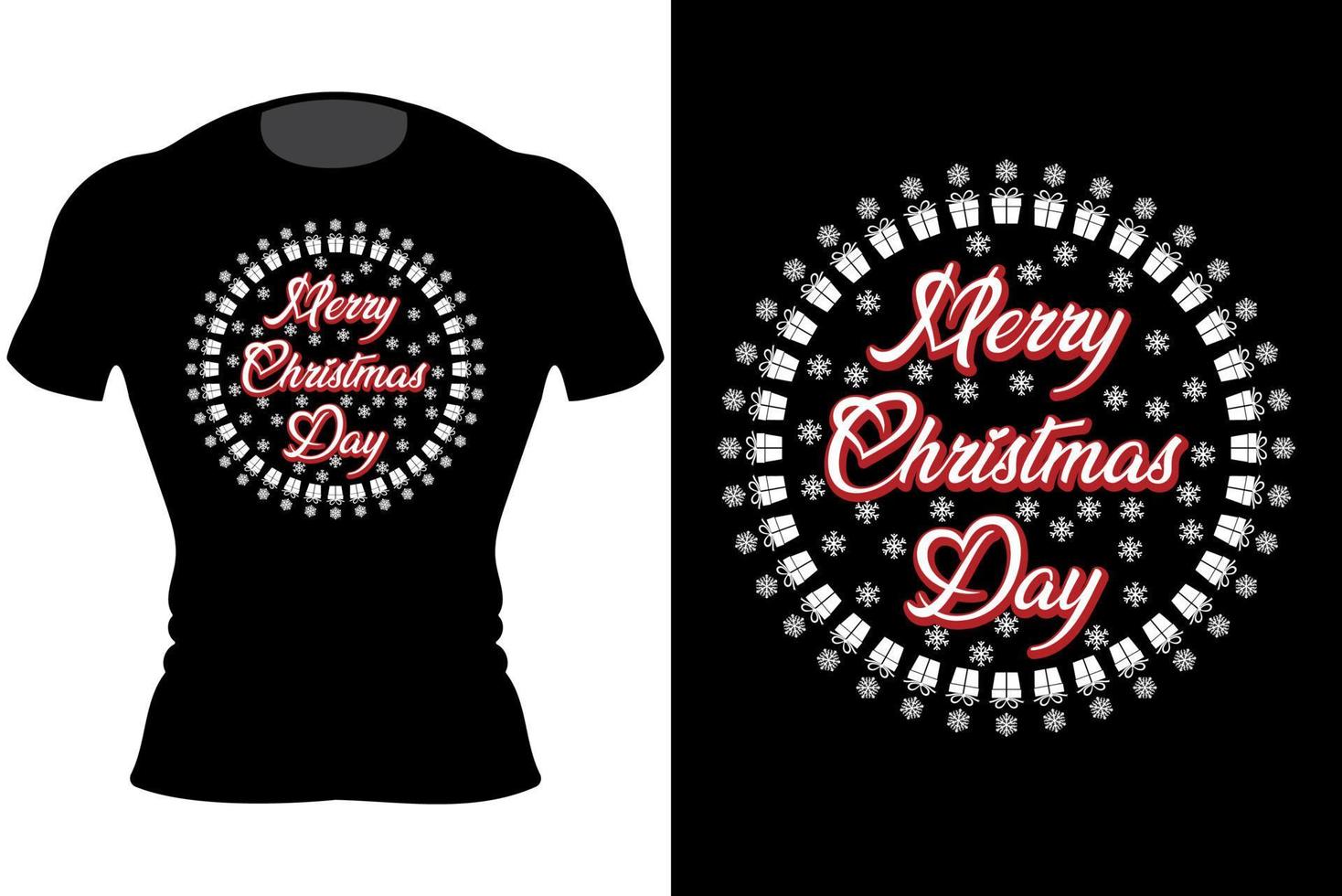 Merry Christmas Typography T-Shirt Design vector