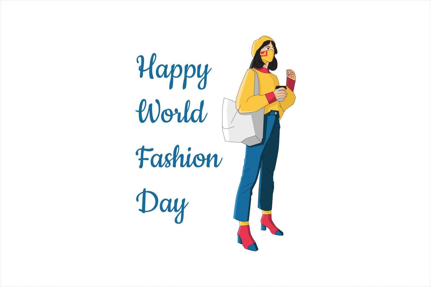 Happy world fashion day vector