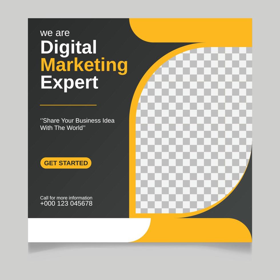 Digital marketing expert social media post template vector