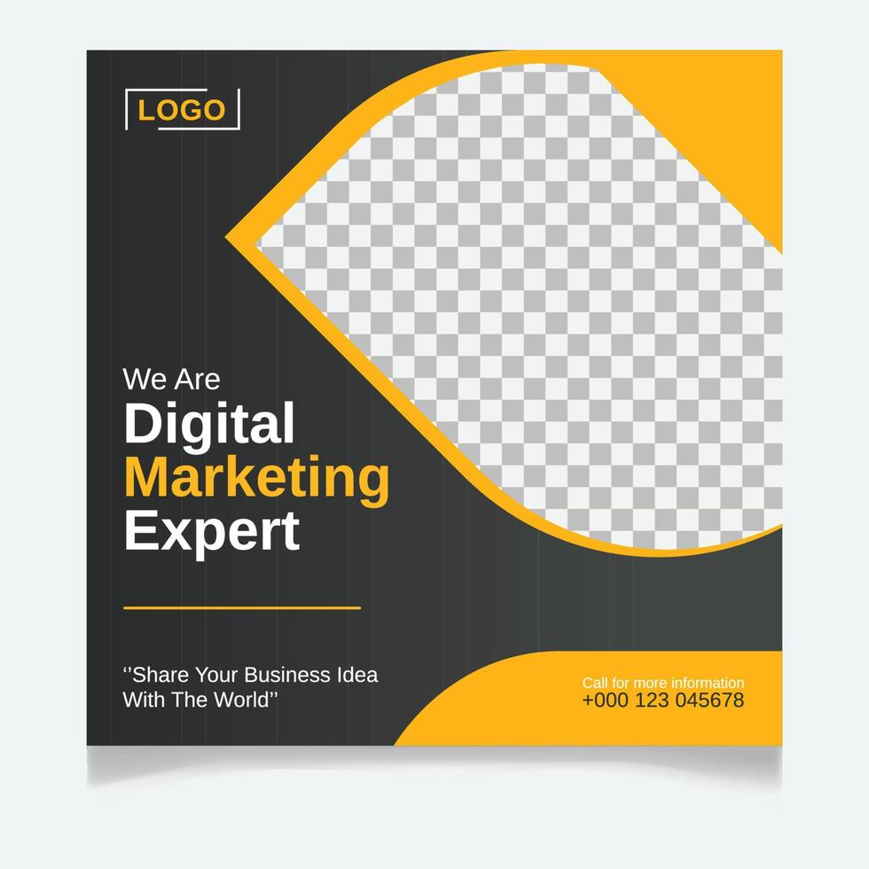 Digital marketing expert social media post template vector