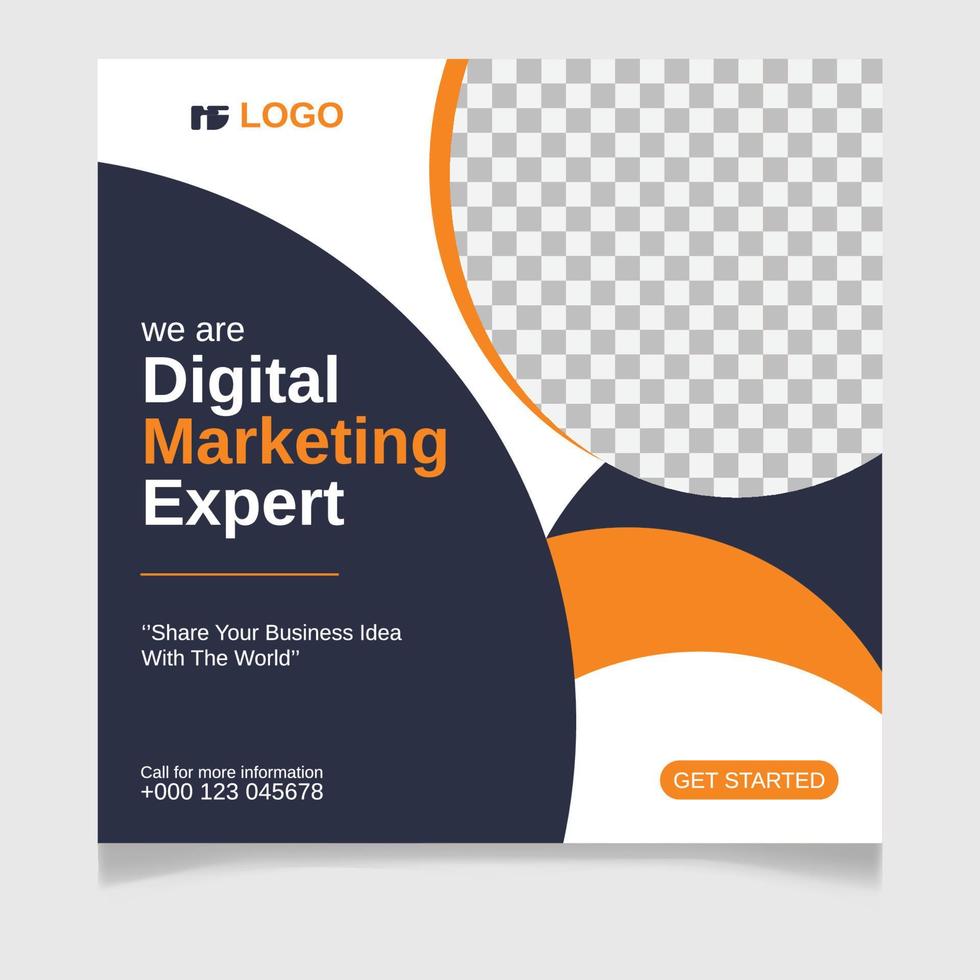 Digital marketing expert social media post template vector