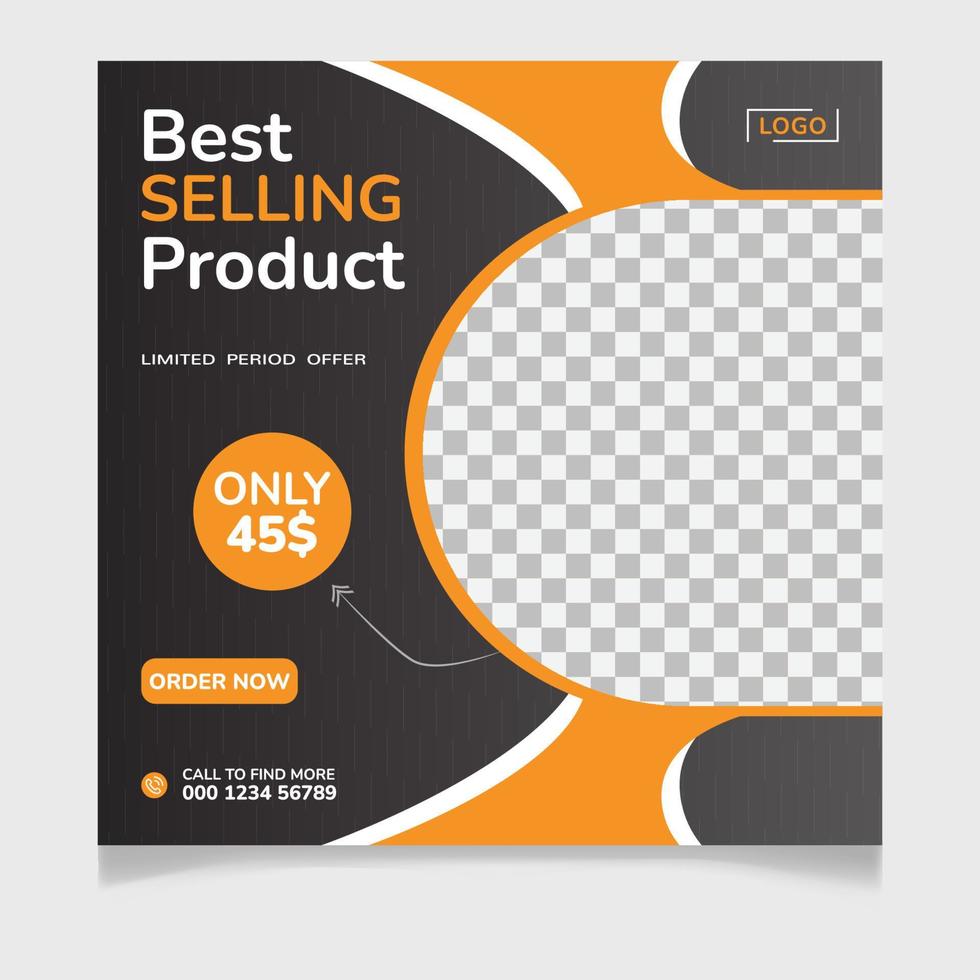 Best selling product social media post template vector