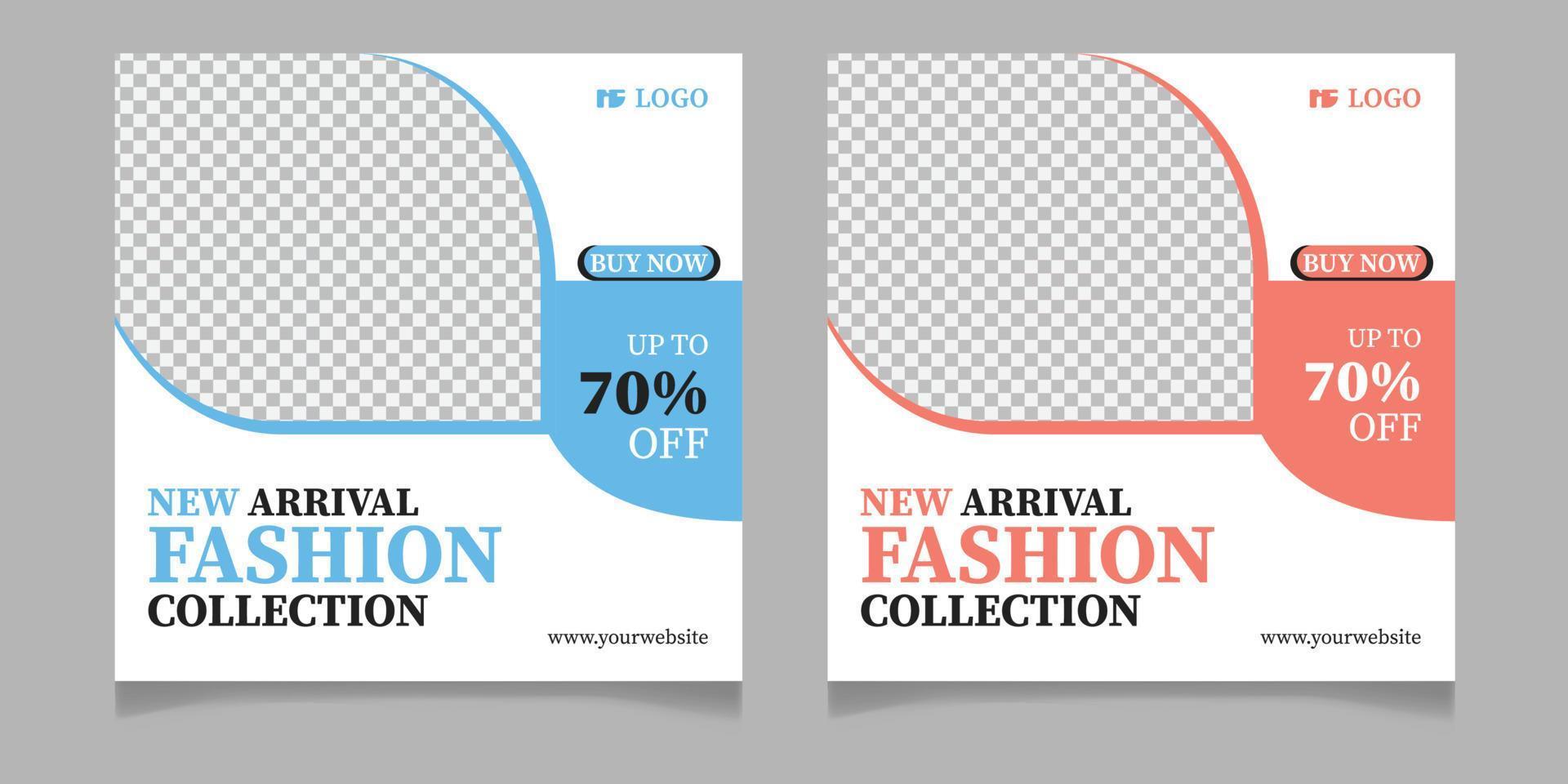 New arrival fashion sale social media post template vector