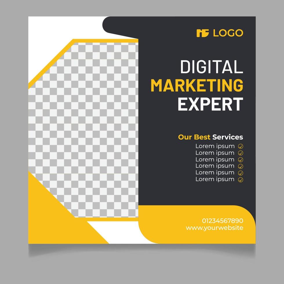 Digital marketing expert social media post template vector