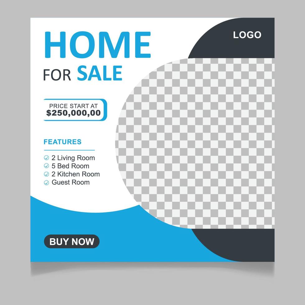 Home sale social media post template vector