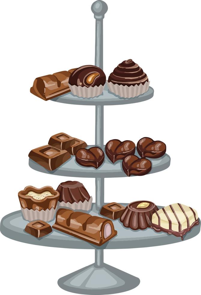 galletas de chocolate con nueces.galletas de chocolate con nueces. ilustración de alta calidad vector