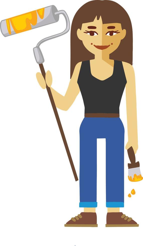 Builder foreman head of construction site, hand-drawn illustration vector