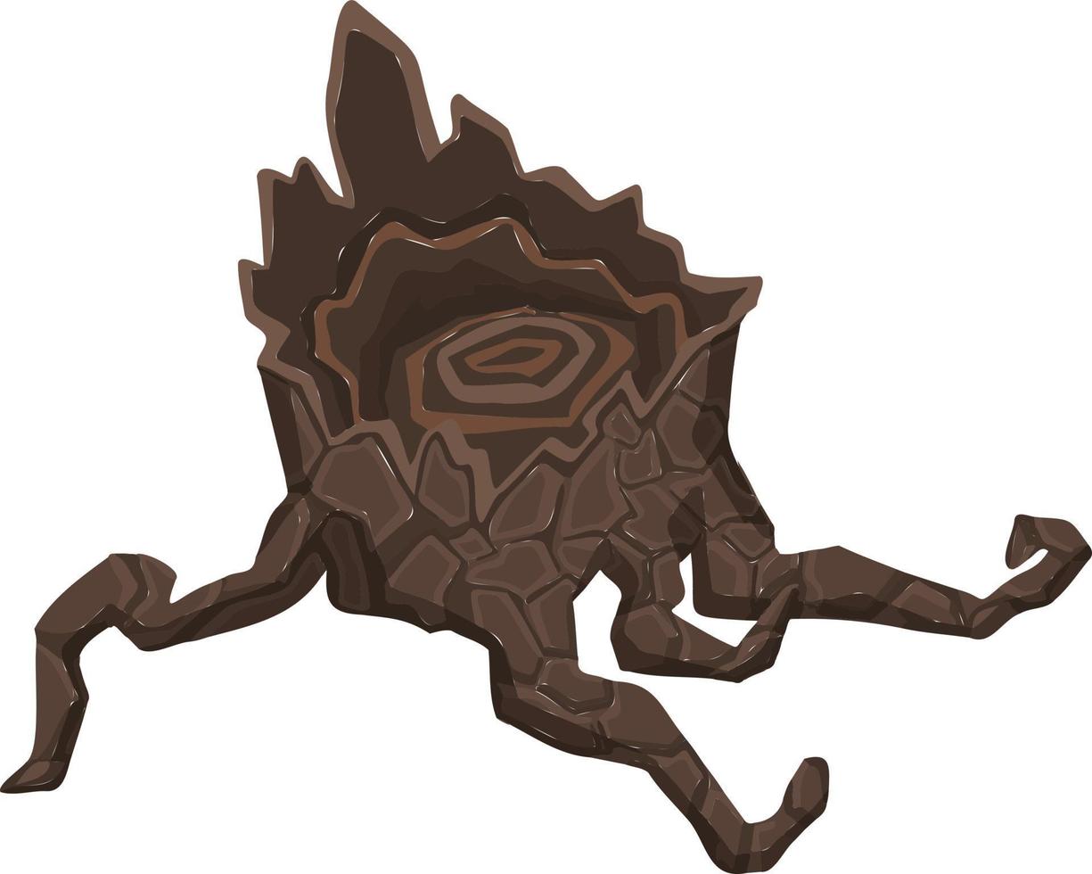 Old tree stump plant, freehand drawing vector