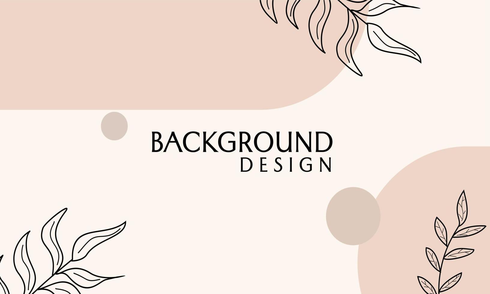 diseño de vector de banner de color marrón con elementos dibujados a mano. Diseño femenino y minimalista.