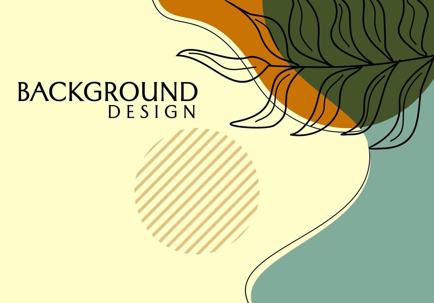 modern natural theme banner vector design. pastel background with hand drawn leaf elements. for cover, website