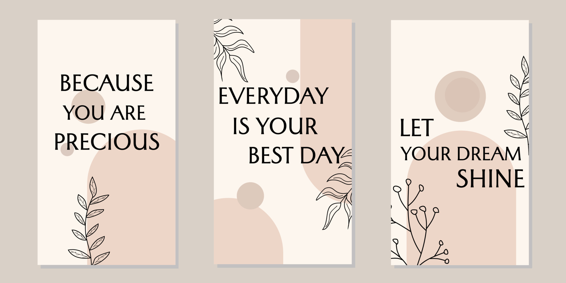 self motivational quote design, template for social media stories.  aesthetic background with hand drawn floral elements 9099470 Vector Art at  Vecteezy