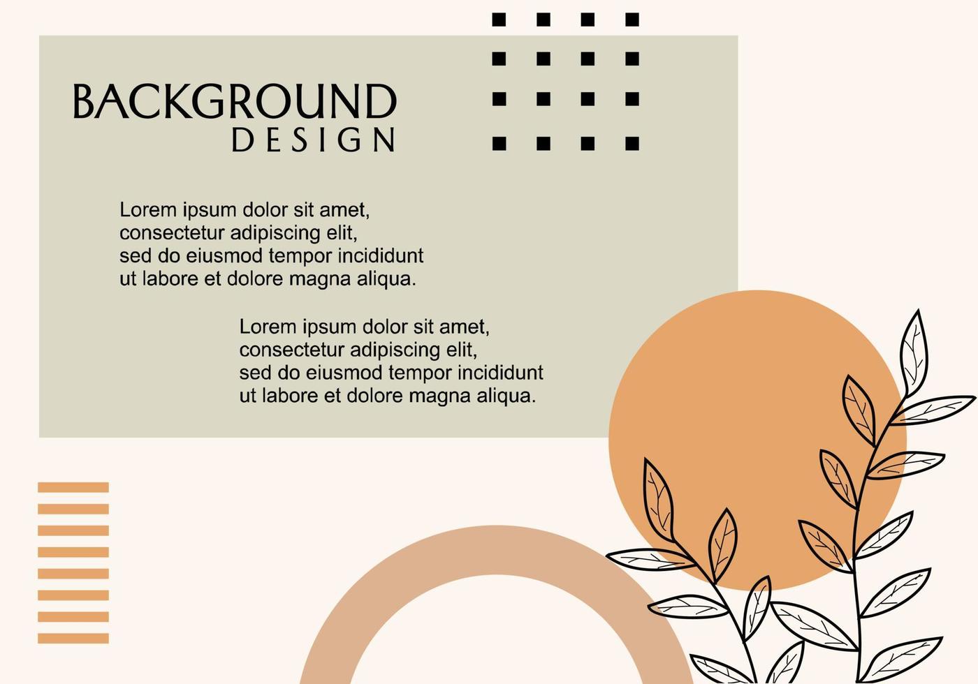 vector de banner abstracto marrón con elementos dibujados a mano. diseño simple y moderno.