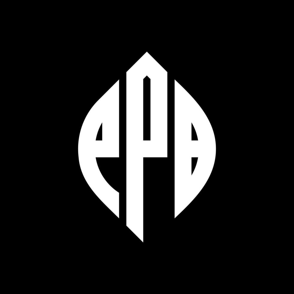 PPB circle letter logo design with circle and ellipse shape. PPB ellipse letters with typographic style. The three initials form a circle logo. PPB Circle Emblem Abstract Monogram Letter Mark Vector. vector