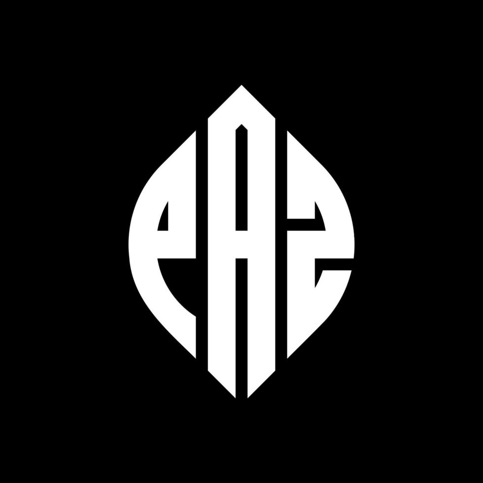 PAZ circle letter logo design with circle and ellipse shape. PAZ ellipse letters with typographic style. The three initials form a circle logo. PAZ Circle Emblem Abstract Monogram Letter Mark Vector. vector