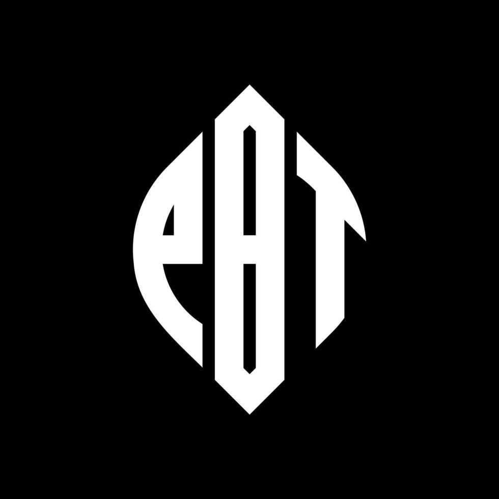 PBT circle letter logo design with circle and ellipse shape. PBT ellipse letters with typographic style. The three initials form a circle logo. PBT Circle Emblem Abstract Monogram Letter Mark Vector. vector