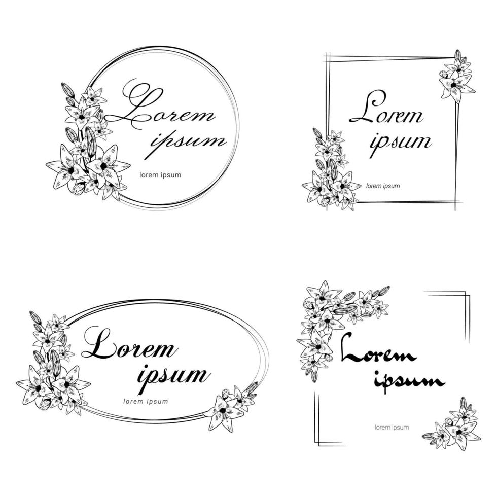 frame templates with flowers vector