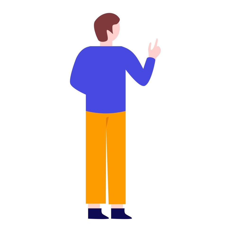 Man standing talking character on white background.vector design. vector