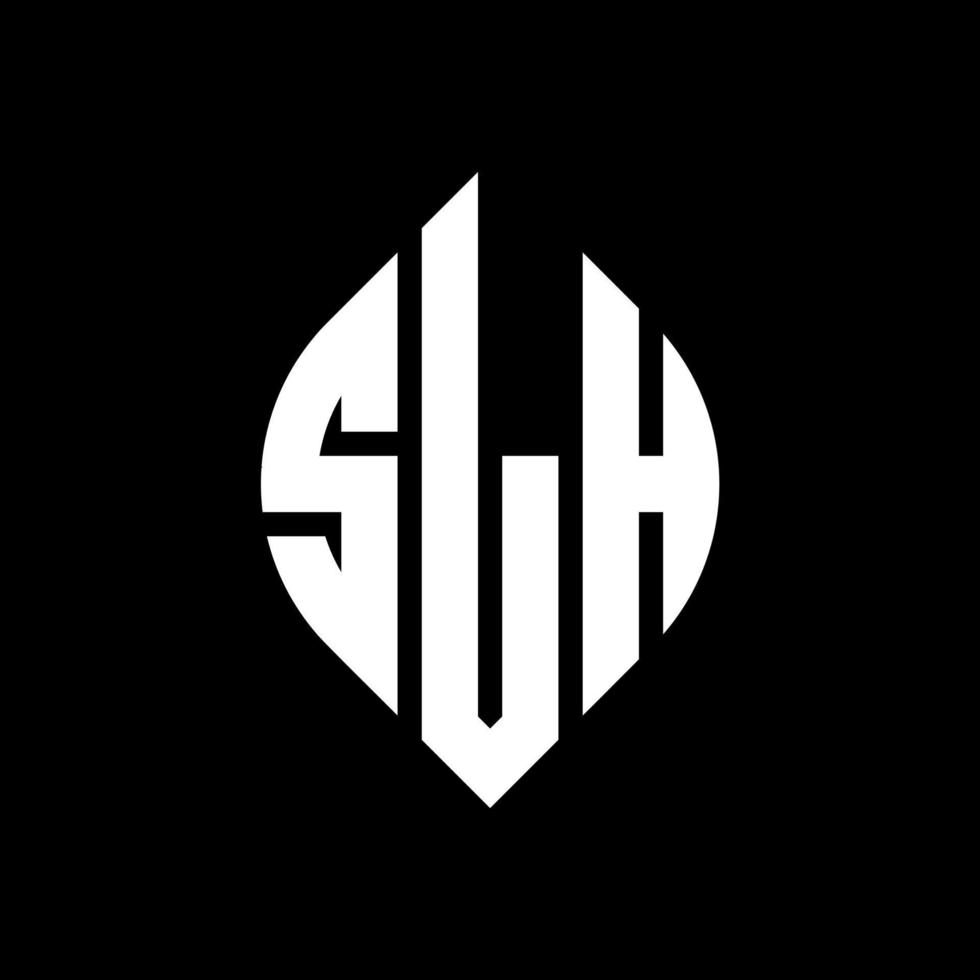SLH circle letter logo design with circle and ellipse shape. SLH ellipse letters with typographic style. The three initials form a circle logo. SLH Circle Emblem Abstract Monogram Letter Mark Vector. vector