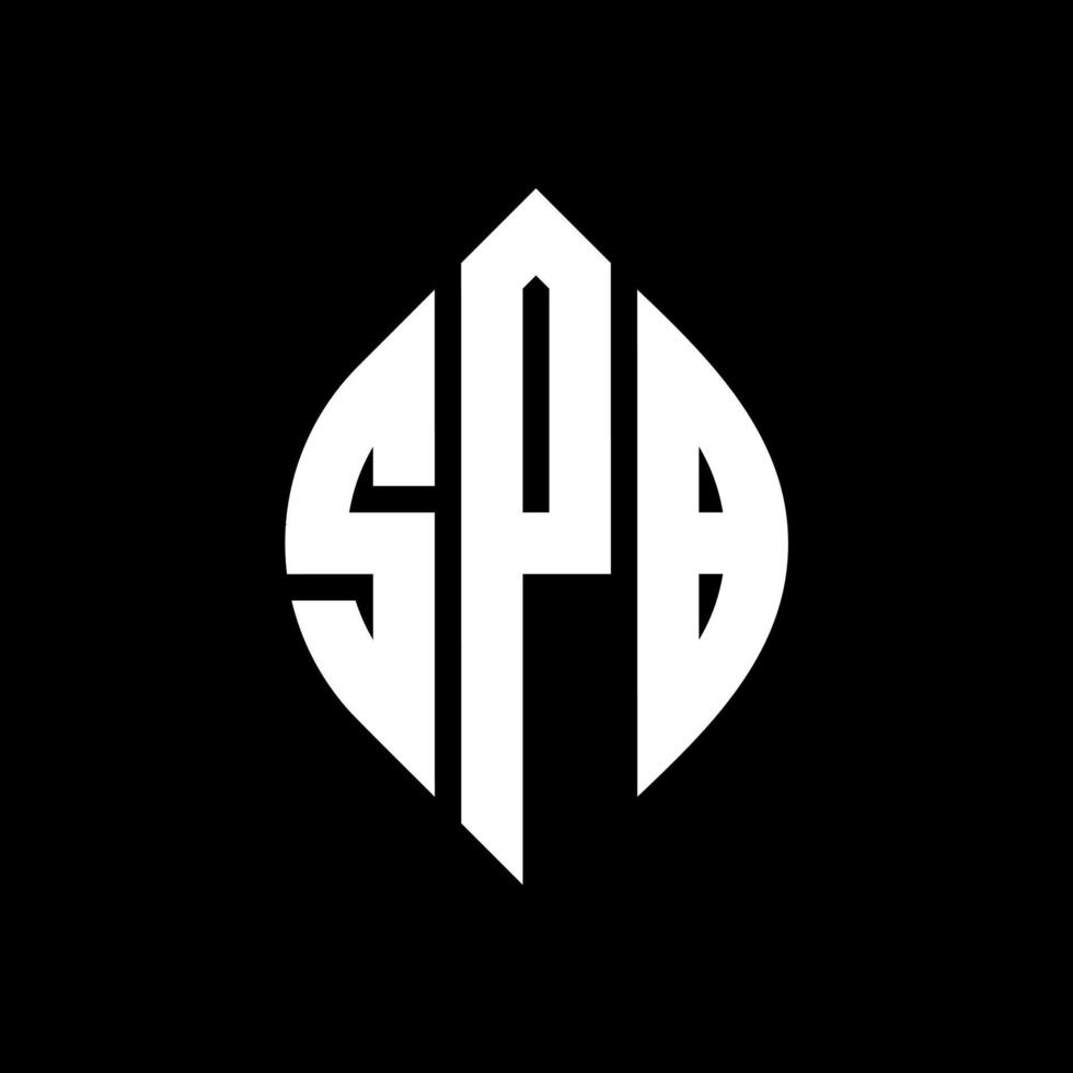 SPB circle letter logo design with circle and ellipse shape. SPB ellipse letters with typographic style. The three initials form a circle logo. SPB Circle Emblem Abstract Monogram Letter Mark Vector. vector