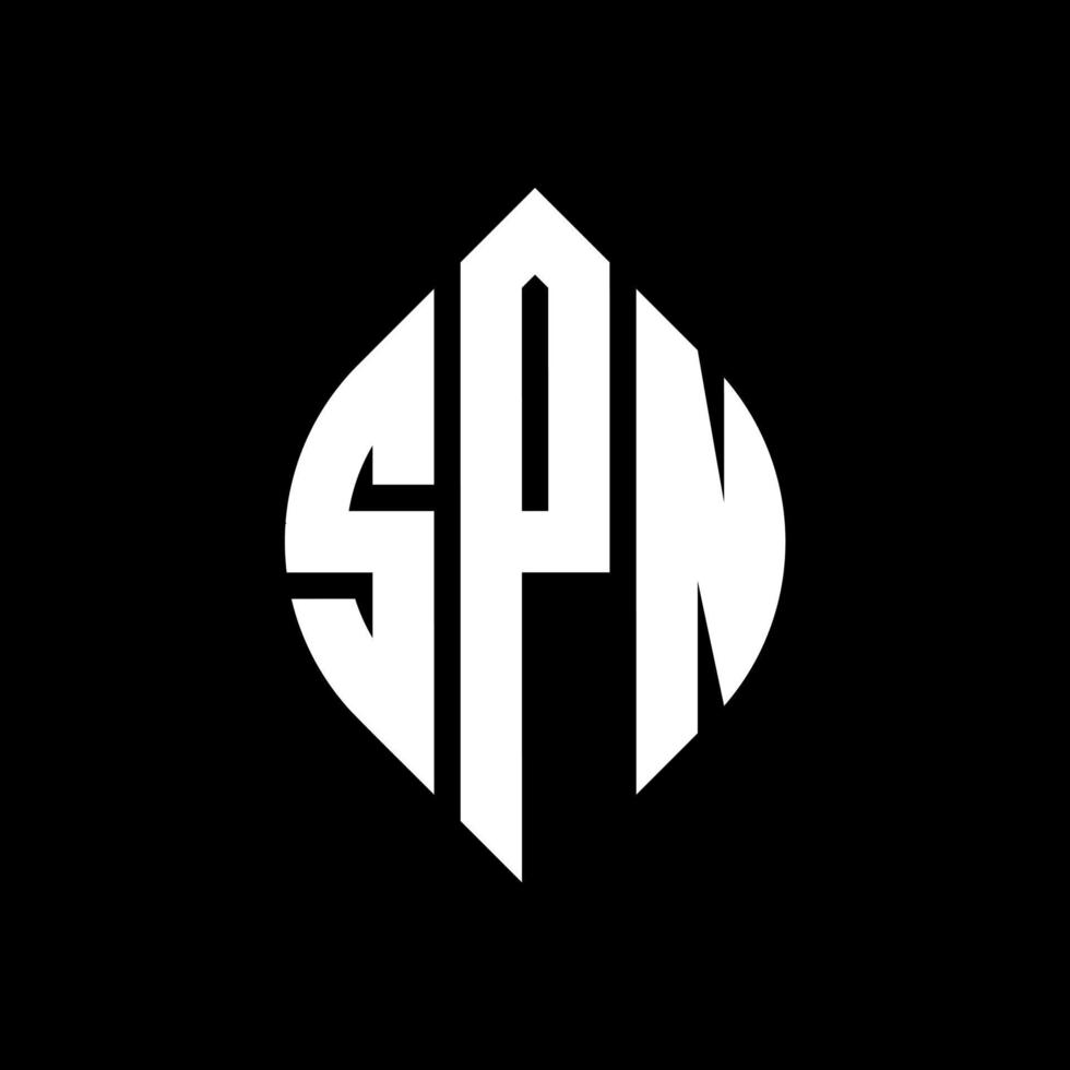 SPN circle letter logo design with circle and ellipse shape. SPN ellipse letters with typographic style. The three initials form a circle logo. SPN Circle Emblem Abstract Monogram Letter Mark Vector. vector