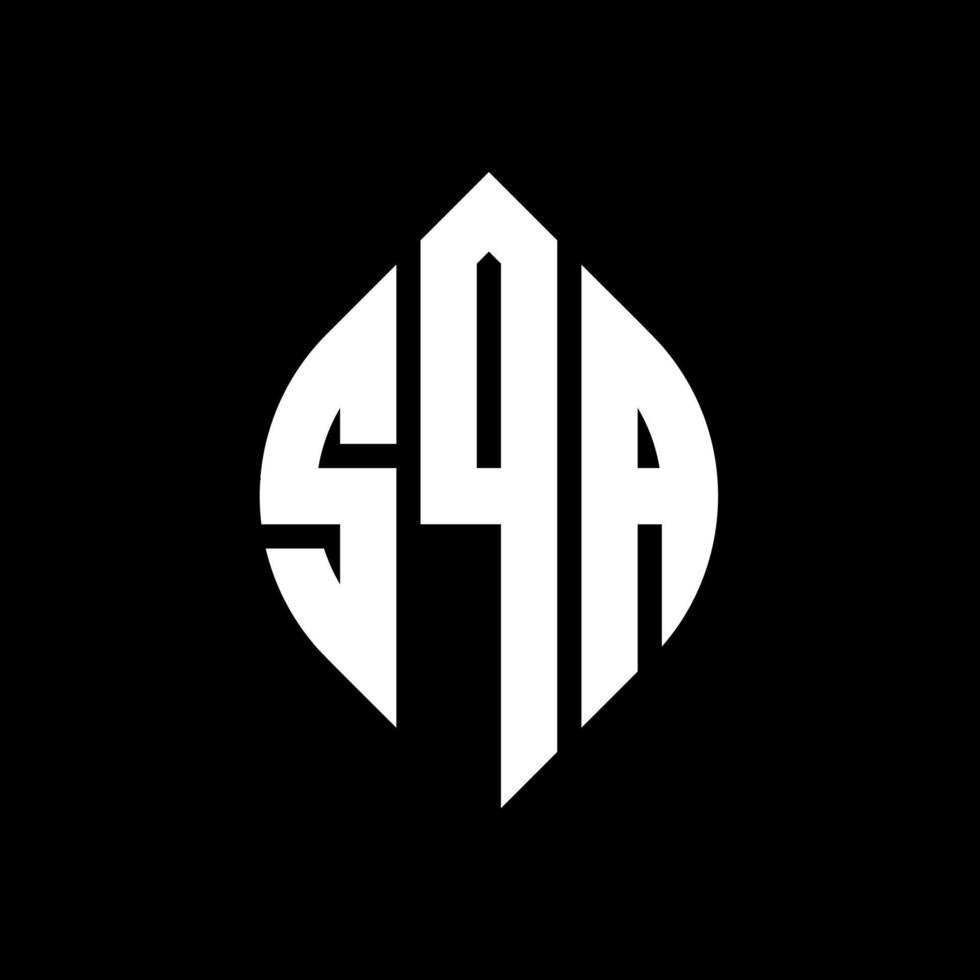 SQA circle letter logo design with circle and ellipse shape. SQA ellipse letters with typographic style. The three initials form a circle logo. SQA Circle Emblem Abstract Monogram Letter Mark Vector. vector