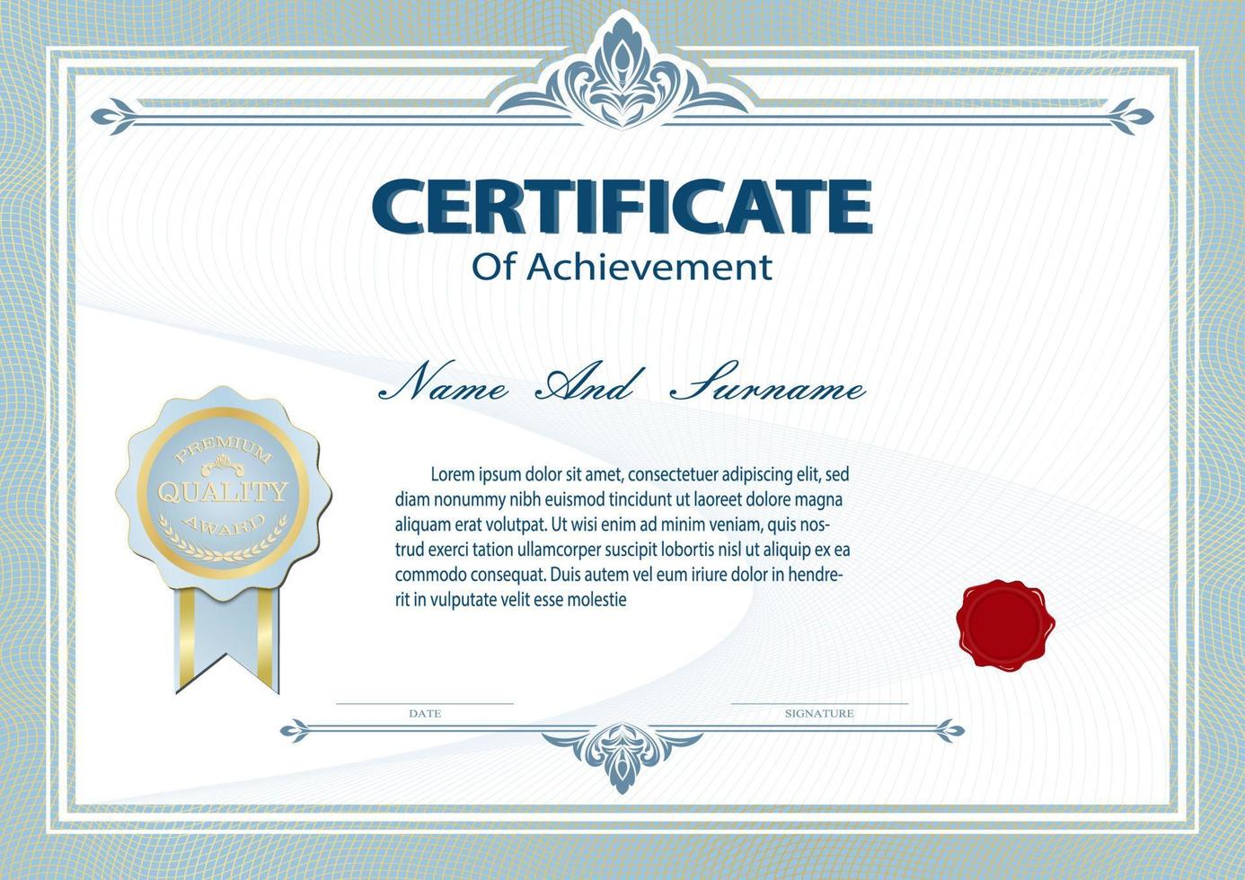 Certificate vintage vector