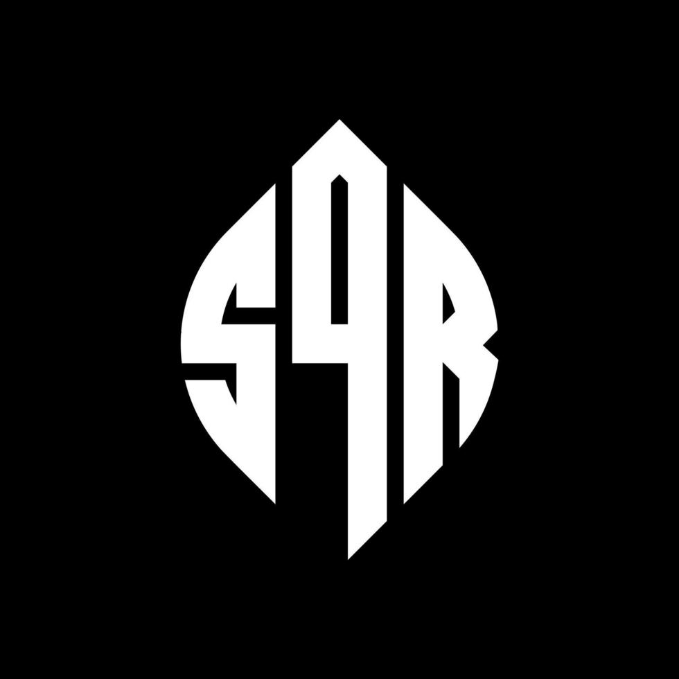 SQR circle letter logo design with circle and ellipse shape. SQR ellipse letters with typographic style. The three initials form a circle logo. SQR Circle Emblem Abstract Monogram Letter Mark Vector. vector