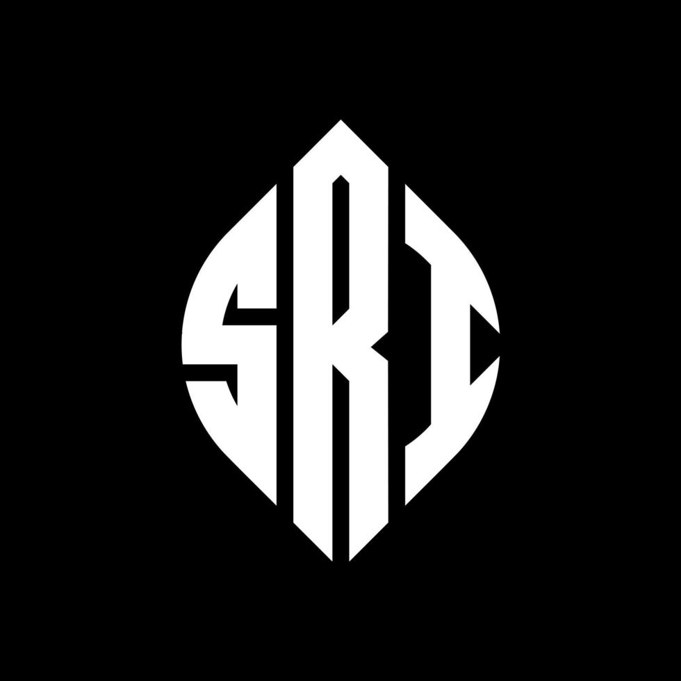 SRI circle letter logo design with circle and ellipse shape. SRI ellipse letters with typographic style. The three initials form a circle logo. SRI Circle Emblem Abstract Monogram Letter Mark Vector. vector