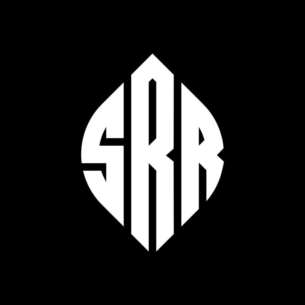 SRR circle letter logo design with circle and ellipse shape. SRR ellipse letters with typographic style. The three initials form a circle logo. SRR Circle Emblem Abstract Monogram Letter Mark Vector. vector