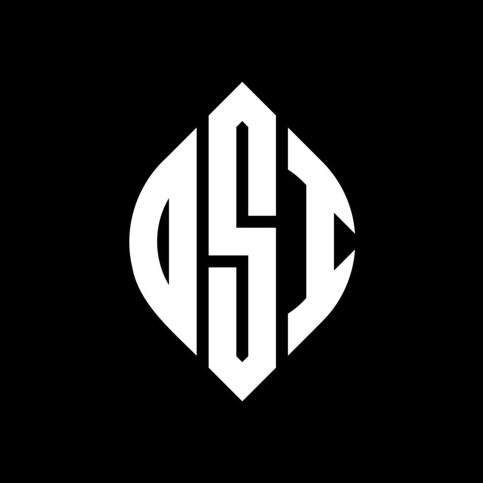 OSI circle letter logo design with circle and ellipse shape. OSI ellipse letters with typographic style. The three initials form a circle logo. OSI Circle Emblem Abstract Monogram Letter Mark Vector. vector