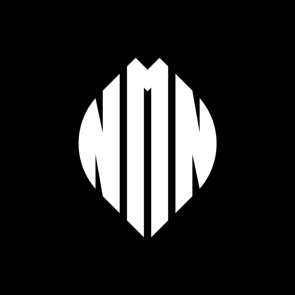 NMN circle letter logo design with circle and ellipse shape. NMN ellipse letters with typographic style. The three initials form a circle logo. NMN Circle Emblem Abstract Monogram Letter Mark Vector. vector