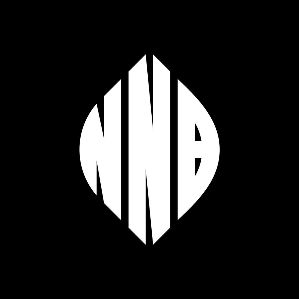 NNB circle letter logo design with circle and ellipse shape. NNB ellipse letters with typographic style. The three initials form a circle logo. NNB Circle Emblem Abstract Monogram Letter Mark Vector. vector